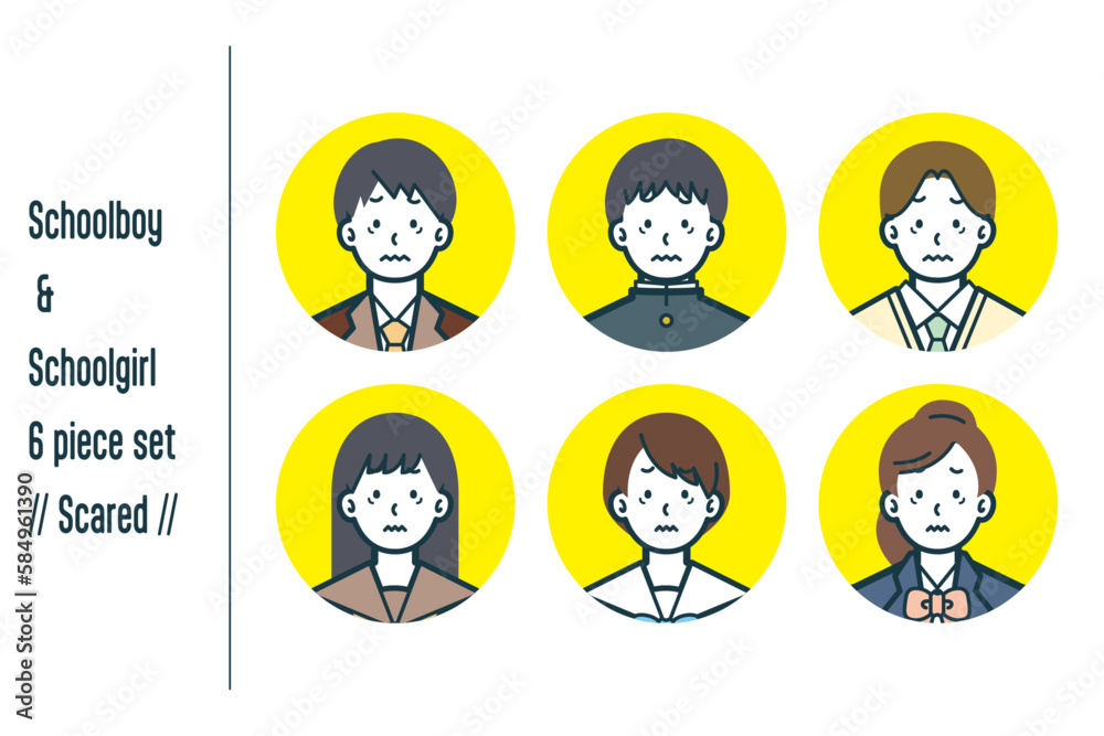 怖がっている男女の学生の6点セットno.1 怖がっている男女の学生の6点セットno.1