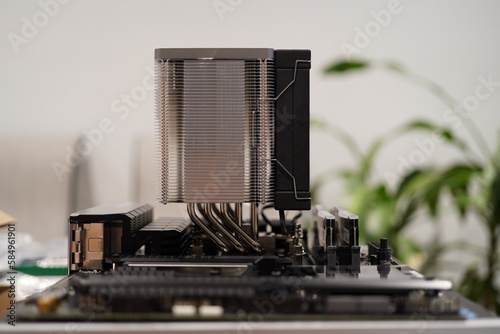 Asus TUF Gaming Z790-Plus Wifi motherboard with DeepCool AK500 CPU Air Cooler and Kingston Fury Beast 32GB RGB DDR5 RAM, side view