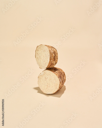 Stacked taro root