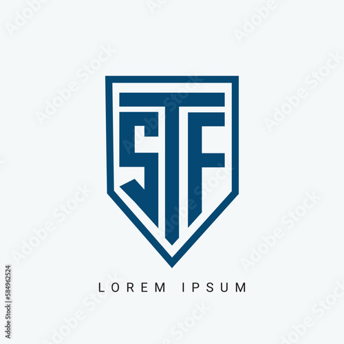 initial STF rounded Letter Logo Design Monogram Icon Vector Template photo