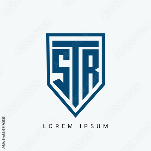 initial STR rounded Letter Logo Design Monogram Icon Vector Template photo