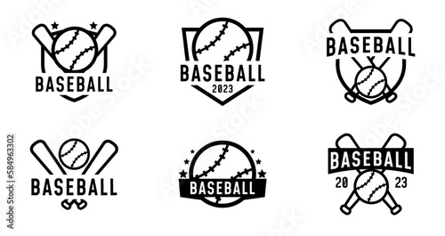 Set of baseball sport logo for template design photo