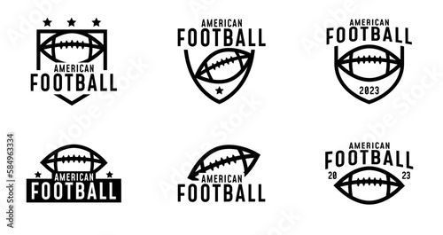 Set of american football sport logo for template design