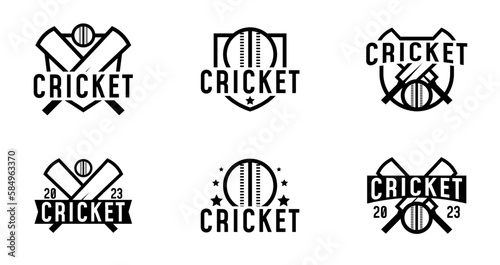Set of cricket sport logo for template design