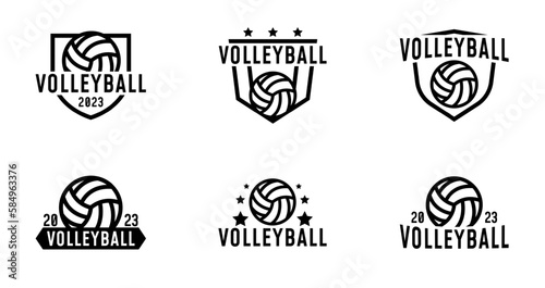 Set of volleyball sport logo for template design
