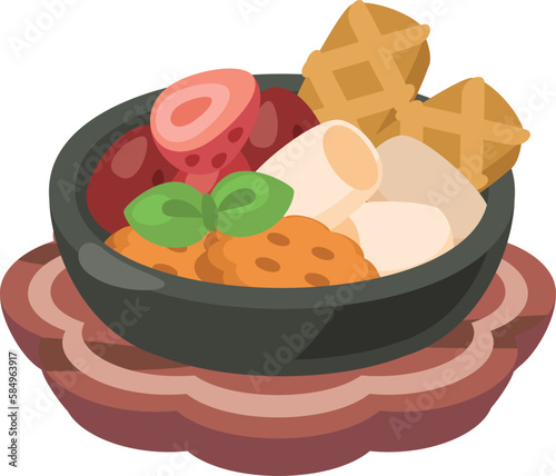 スイーツ盛り合わせのイラスト_コロンとかわいいシンプルお料理ベクターイラスト
