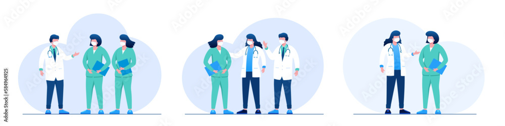 paramedic concept, medical and doctor flat illustration vector