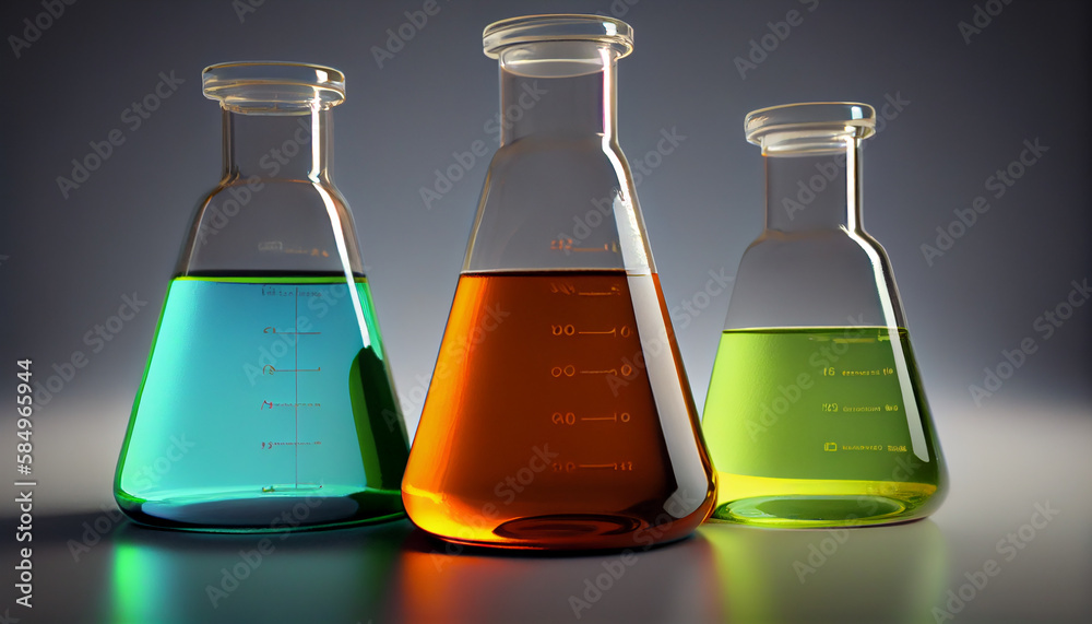 Scientist analyzes green liquid in glass beaker generated by AI Scientist analyzes green liquid in glass beaker generated by AI