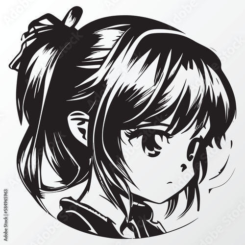 A sketch of a anime girl character