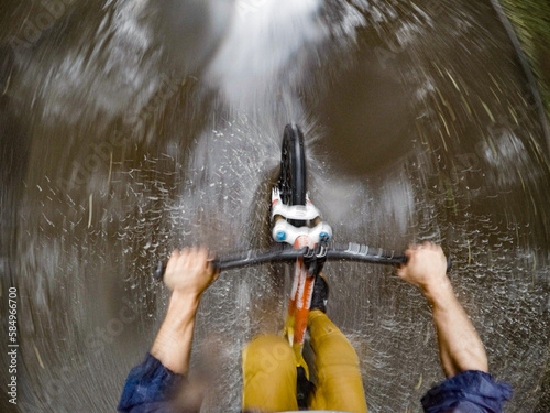 Cycling In The Rain POV photo
