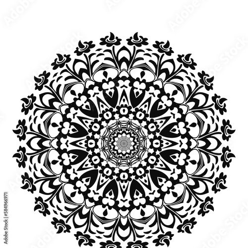 abstract mandala pattern. Art on the wall Coloring book Lace pattern The tattoo Design for a wallpaper Paint shirt and tile Sticker Design, Decorative circle ornament in ethnic oriental style