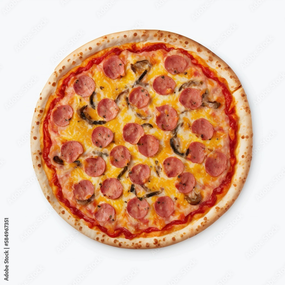 pizza isolated on white, pizza with pepperoni isolated on white color background pizza isolated on white, pizza with pepperoni isolated on white color background