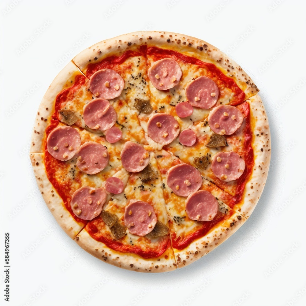 pizza isolated on white, pizza with pepperoni isolated on white color background pizza isolated on white, pizza with pepperoni isolated on white color background