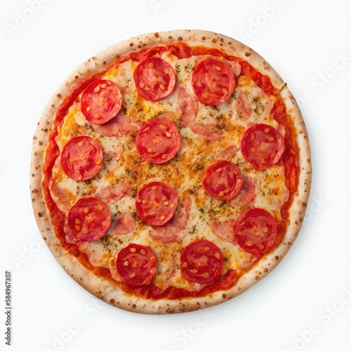 pizza isolated on white, pizza with pepperoni isolated on white color background