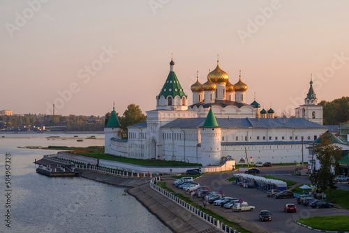 View of the ancient Ipatiev Monastery on a September evening. Golden Ring of Russia. Kostroma