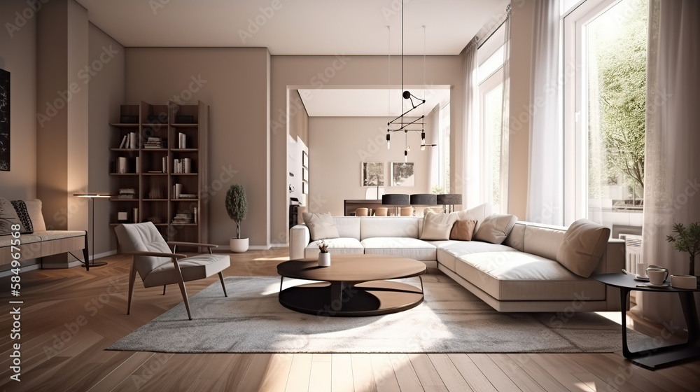 The stylish interior of the living room with luxury furniture, 3d render, a Modern home, a concept floor plan, and generative AI tools. The stylish interior of the living room with luxury furniture, 3d render, a Modern home, a concept floor plan, and generative AI tools.