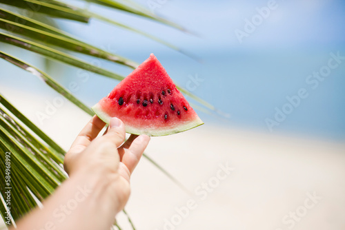 piece of watermelon  photo