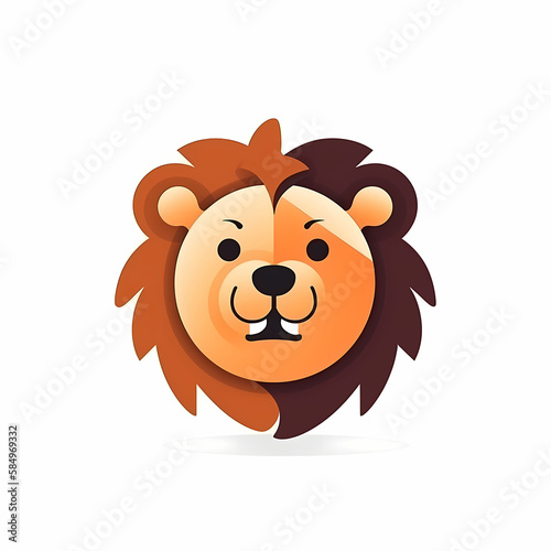 Cute Lion Logo  Generative AI