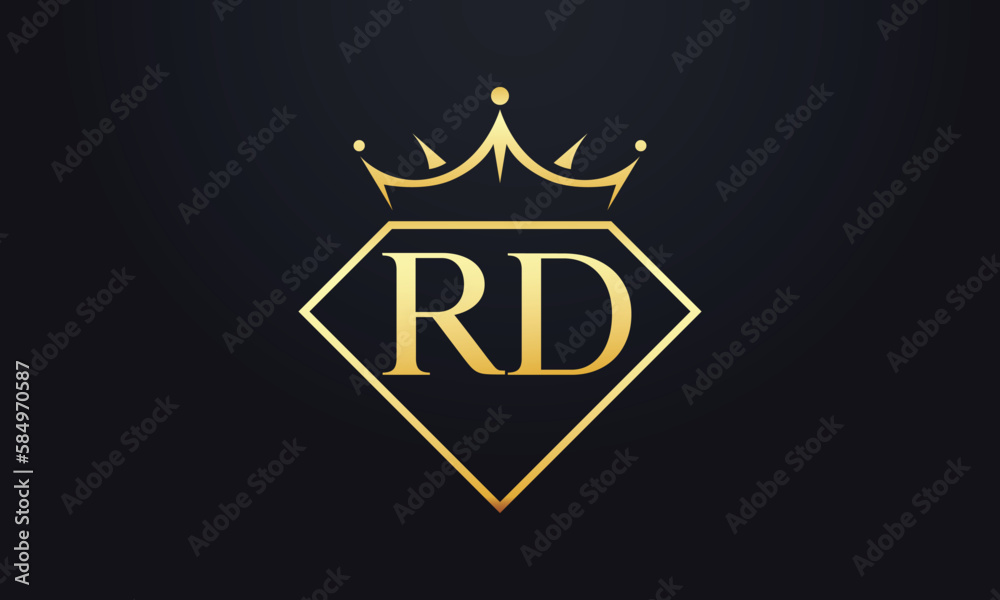 Diamond crown vector. Luxury queen logo for jewelry vector with letters Diamond crown vector. Luxury queen logo for jewelry vector with letters