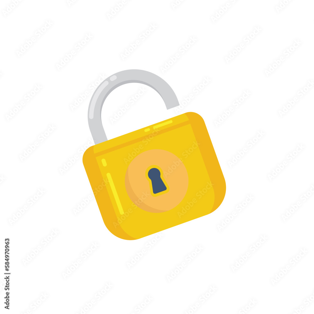 unlock padlock vector element concept design template