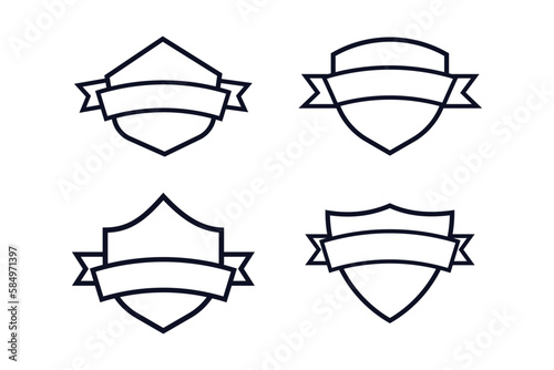 shield logo collections vector design with ribbon