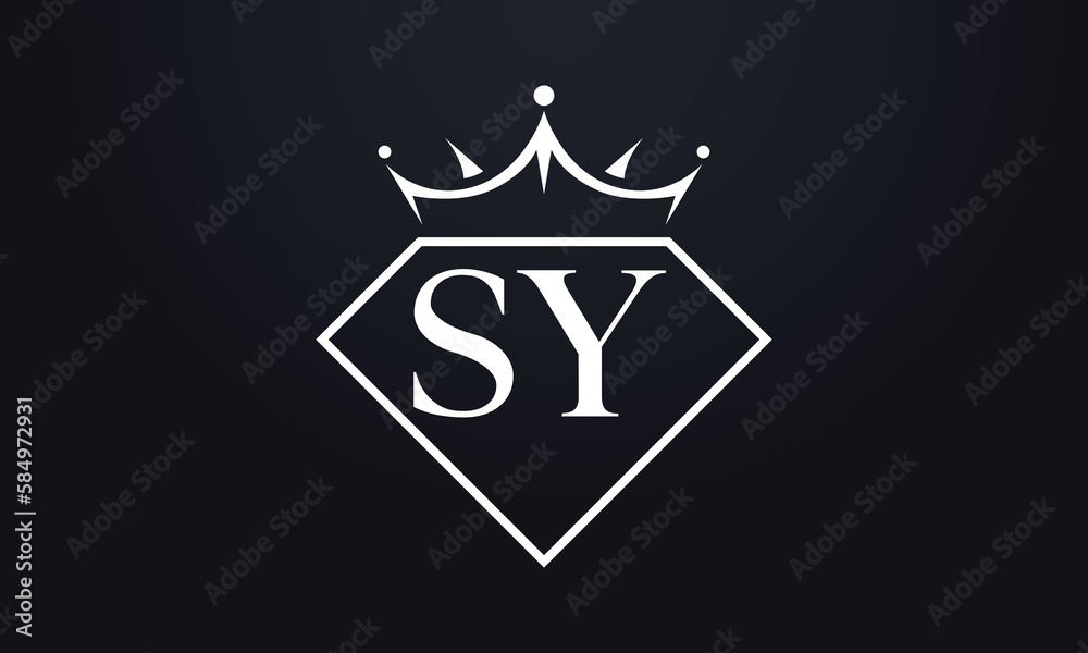 Diamond crown vector. Luxury queen logo for jewelry vector with letters Diamond crown vector. Luxury queen logo for jewelry vector with letters