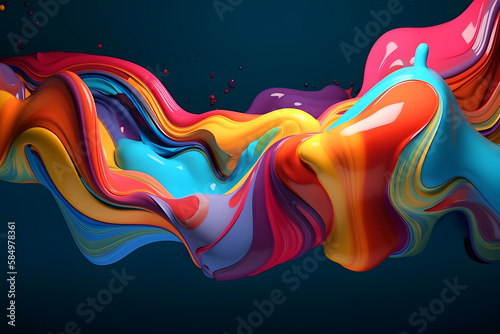 Colorful Abstract fluid Background Generative ai