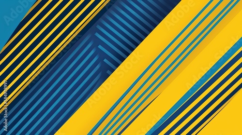 Abstract background modern hipster futuristic graphic. Yellow background with stripes. Vector abstract background texture design, bright poster, banner yellow and blue background. generative ai