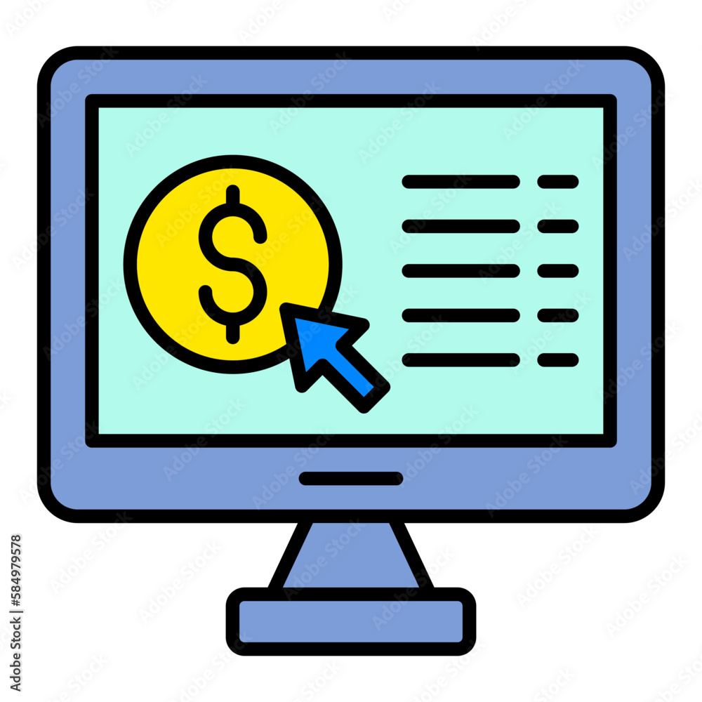 Pay Per Click Filled Line Icon Pay Per Click Filled Line Icon