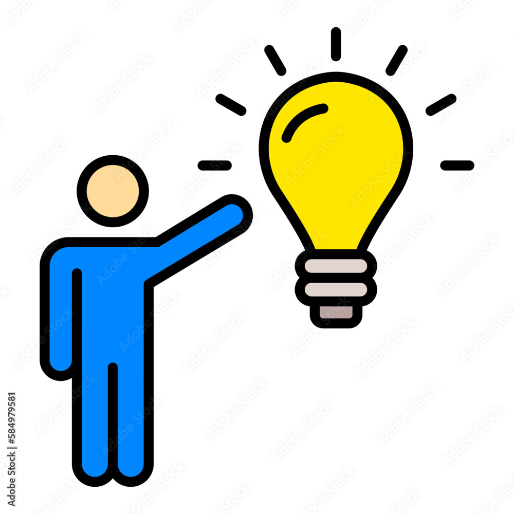 Creative Thinking Filled Line Icon Creative Thinking Filled Line Icon