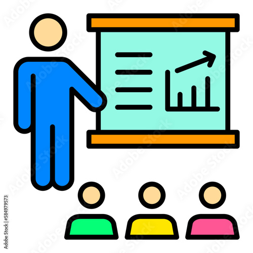 Presentation Filled Line Icon