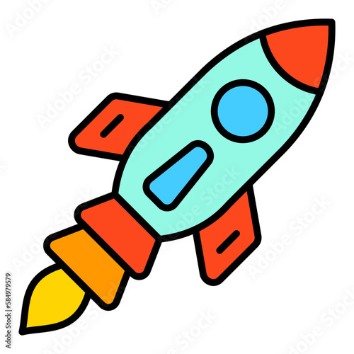 Rocket Filled Line Icon