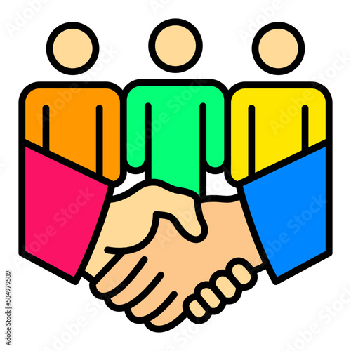 Teamwork Filled Line Icon