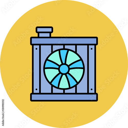 Car Radiator Multicolor Circle Filled Line Icon