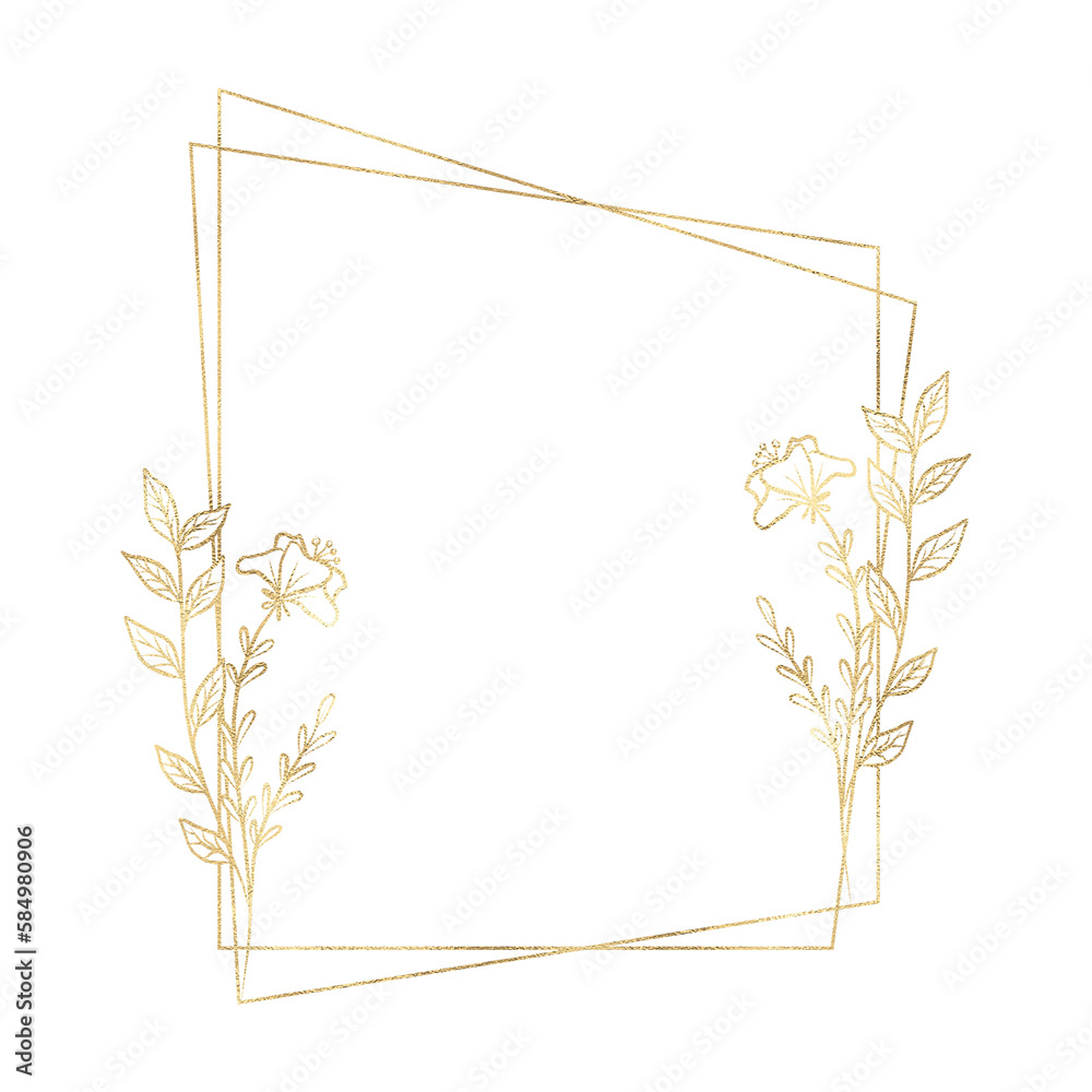 Floral gold frame illustration Floral gold frame illustration