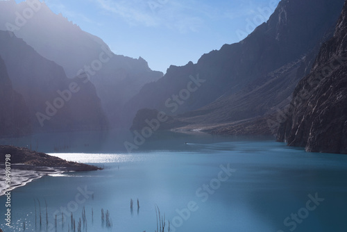Blue lake in the mountains