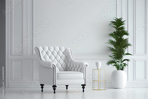 cozy warm home interior of a chic country house. Generative Ai