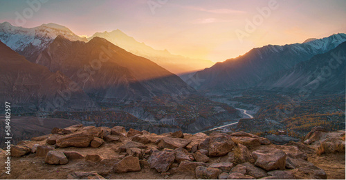 sunset in the  beautiful valley of Hunza  