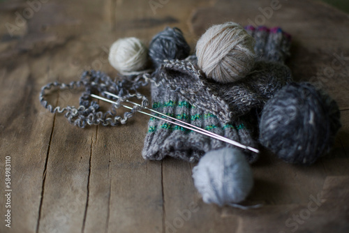 balls of yarn for knitting photo