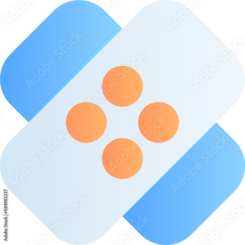 The bandage icon typically depicts a strip of white cloth wrapped around a part of the body, symbolizing a medical dressing used to cover and protect wounds
