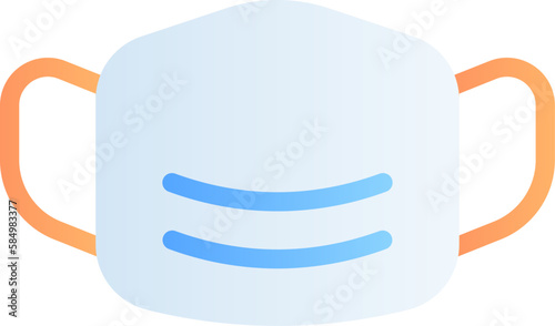 The face mask icon, symbolizing a protective barrier against airborne particles. The icon is commonly used to indicate the need for respiratory protection