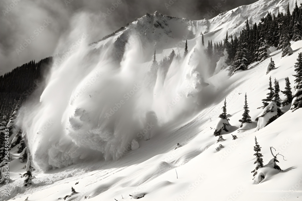 The Unstoppable Force of Nature: Avalanche Destruction Captured in Unprecedented Detail - AI Generative