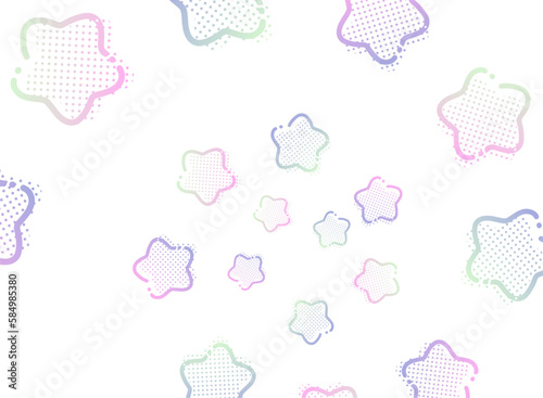 いっぱいの星が螺旋状に渦を巻くポップな背景イラスト