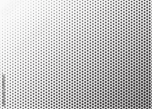 Monochrome Dots Background. Fade Texture. Vintage Pop-art Backdrop. Grunge Black and White Overlay. Vector illustration