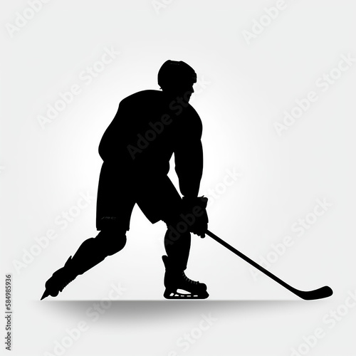 silhouette, hockey, sport, ice, ski, winter, player, illustration, people, skiing, skier, action, sports, stick, athlete, game, snow, black, team, competition, shape, black, generative ai