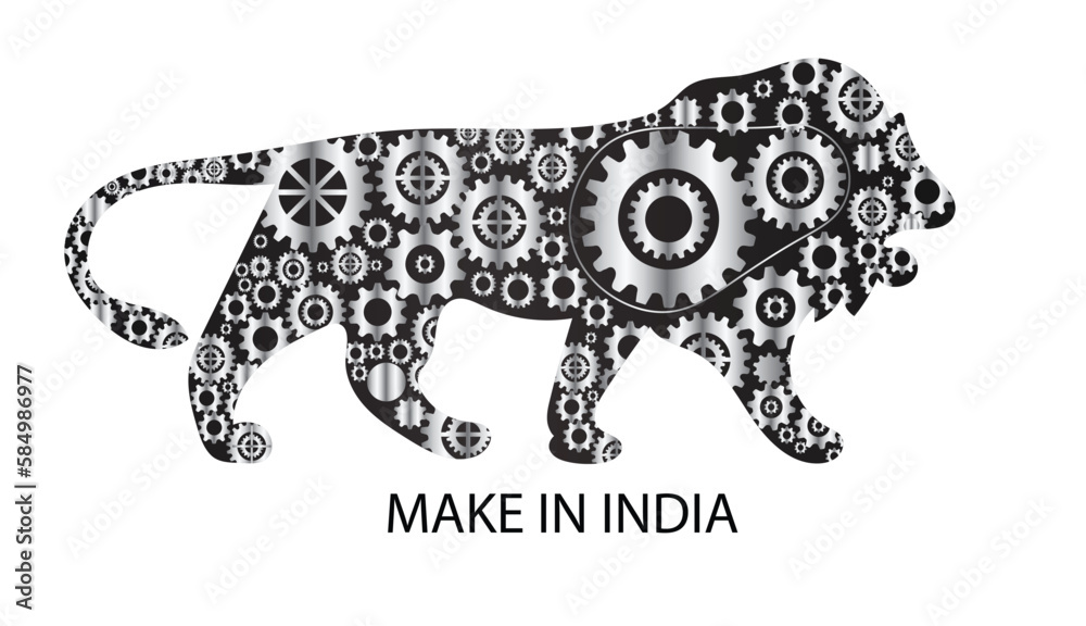 Delhi india march 2 2023 make in india vector illustration made in
