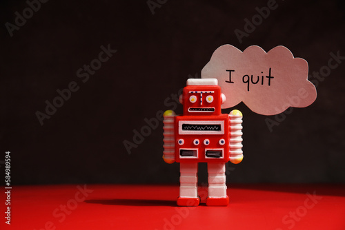Robot Employee Quitting Job photo