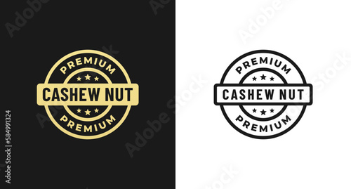Cashew Nut label or Cashew Nut stamp vector isolated in flat style. Best Cashew Nut label vector for product design element. Elegant Cashew Nuts stamp vector for packaging design element.
