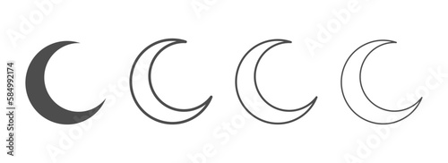 Moon flat vector icon designs