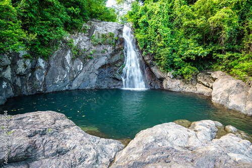 Beautiful Maribiina waterfalls at Bato, Catanduanes, Philippines photo